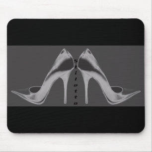 Shiny Silver Stiletto Art Mouse Mat
