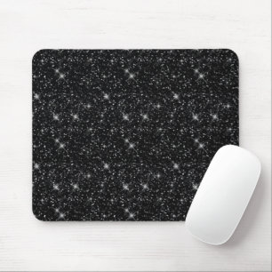 Shiny Sparkle Black Universe Lover Stars Astrology Mouse Mat