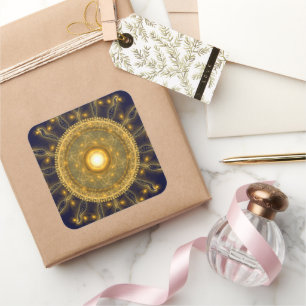 Shiny sparkling mystical pattern square sticker