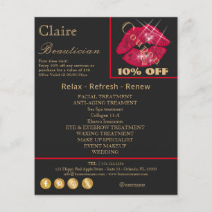 Shiny, Sparkling Red Lips Advertising Flyer