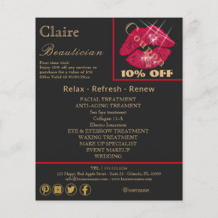 Shiny, Sparkling Red Lips Advertising Flyer