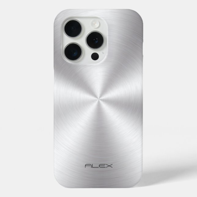 Shiny Stainless Steel Metalli Look- Monogram Case-Mate iPhone Case (Back)