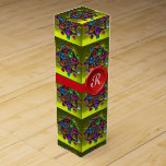 SHINY STAR,COLORFUL GEMS AND RED WAX SEAL MONOGRAM WINE BOX<br><div class="desc">Elegant , artistic design with Renaissance floral motifs and vibrant red, green, purple, yellow, blue 3D gem stones.Cool jewel design, modelling and rendering by Bulgan Lumini (c).</div>