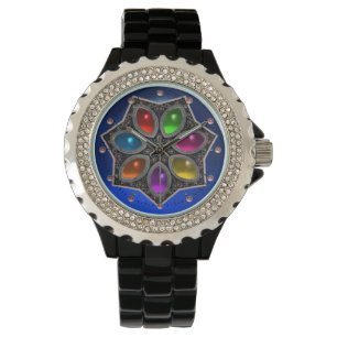 SHINY STAR WITH COLORFUL GEMSTONES ,Blue Watch