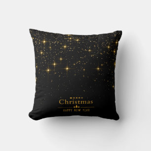 Shiny Stars Happy New Year Merry Christmas Cushion