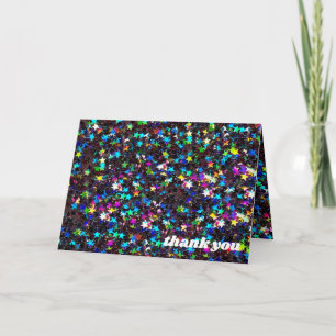shiny stars thank you card