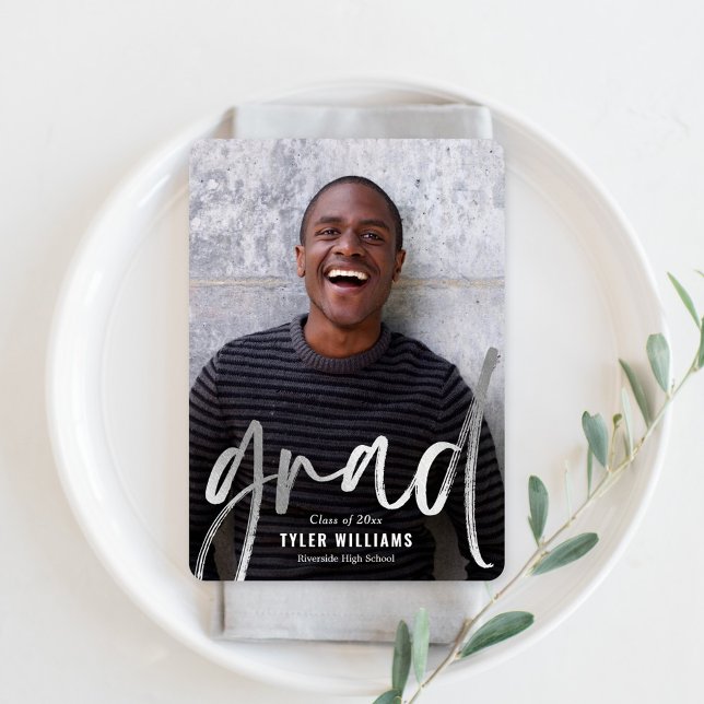 Shiny Strokes Graduation Announcement Invitation (Creator Uploaded)