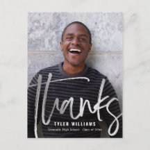 Shiny Strokes Modern Graduation Thank You