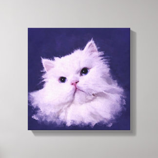 Shiny - the white Persian cat Canvas Print