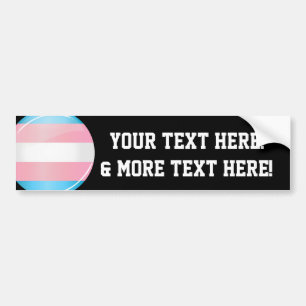 Shiny Transgender Pride Flag Bumper Sticker