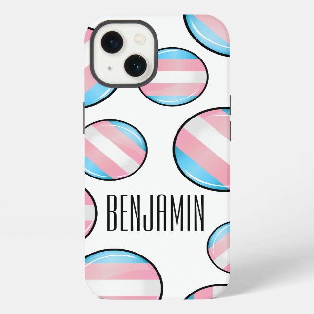 Shiny Transgender Pride Flag iPhone Case (Back)