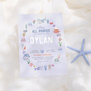 Shiny Under The Sea Ocean Boys Pirate Birthday