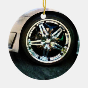 Shiny Wheels Ceramic Tree Decoration