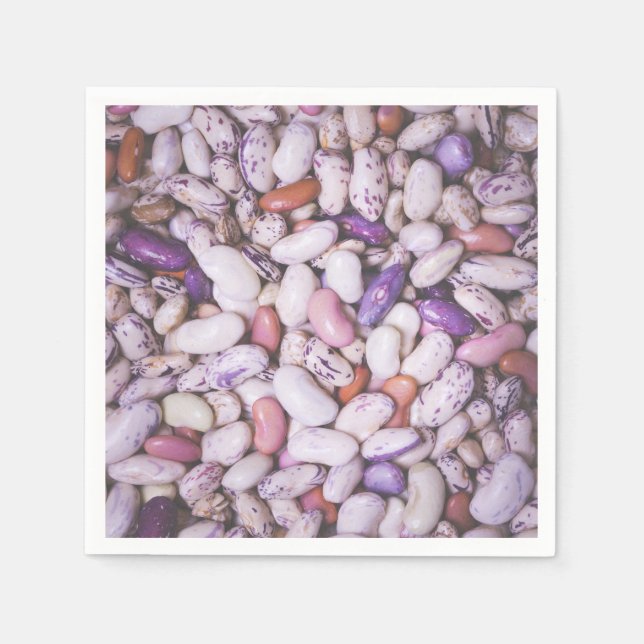 Shiny white and purple cool beans napkin (Front)