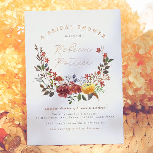 Shiny Wildflower Boho Floral Fall Bridal Shower