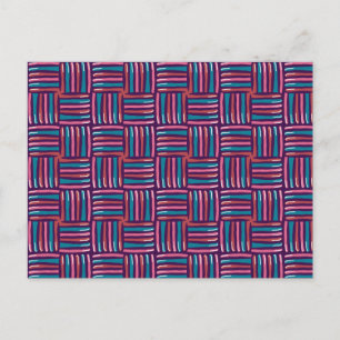 Shiny Woven Fibre - Pink Purple Blue Bubbly Wet Postcard