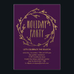 Shiny Wreath Holiday Party Invitation - Purple<br><div class="desc">These stylish holiday party invitations add a modern and elegant touch to your holiday celebration. Design © www.berryberrysweet.com. Background colour can be customised to any colour to match your party theme.</div>