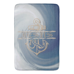 Ship Anchor and Rope is Proclaiming Jesus Bath Mat