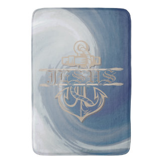 Ship Anchor and Rope is Proclaiming Jesus Bath Mat