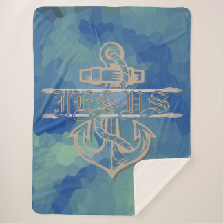 Ship Anchor and Rope is Proclaiming Jesus Sherpa Blanket