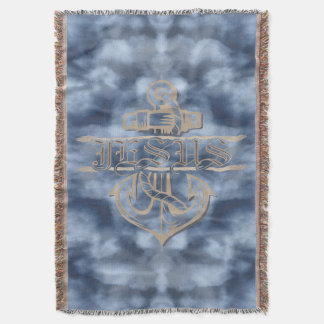 Ship Anchor and Rope is Proclaiming Jesus Throw Blanket