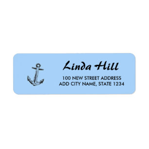 Ship anchor on blue