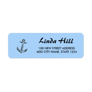 Ship anchor on blue