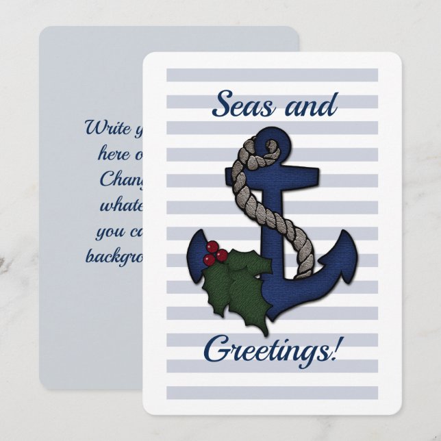 Ship Anchor Seas and Greetings Nautical Christmas (Front/Back)
