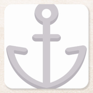 Ship Anchor Square Paper Coaster