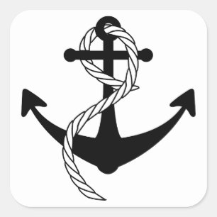Ship Anchor Square Sticker