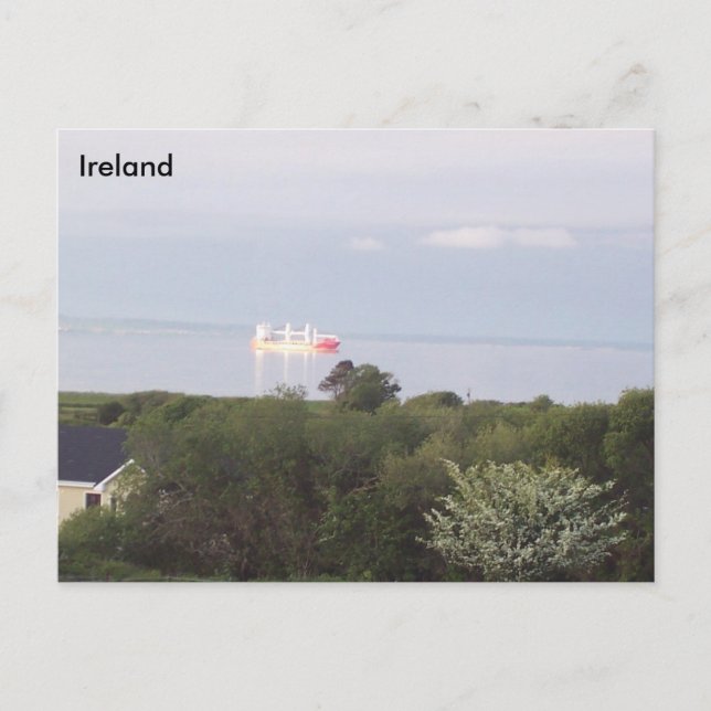 Ship anchored at Tralee Bay, Co. Kerry, Ireland Postcard (Front)