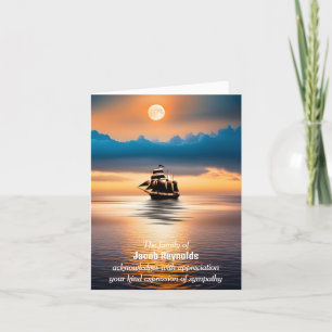 Ship At Sea for Thank You Sympathy  Card