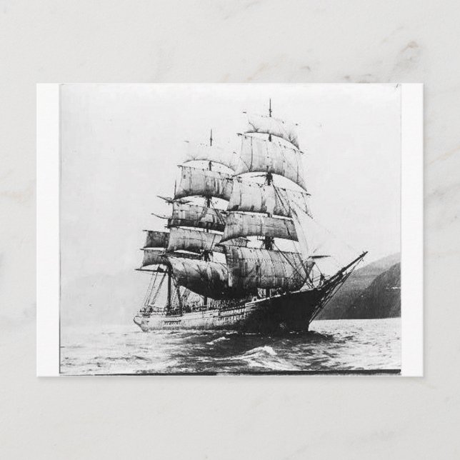 Ship - Black and White Postcard (Front)