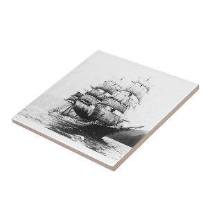Ship - Black and White Tile