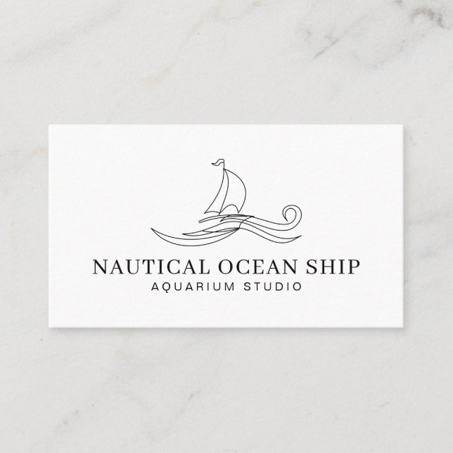 Ship Boat Nautical Sea Ocean Calling Card (Front)