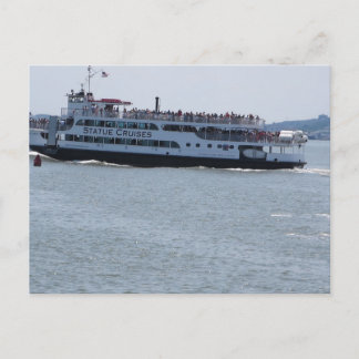 Ship Boat Sail New York Statue of Liberty Islands Postcard