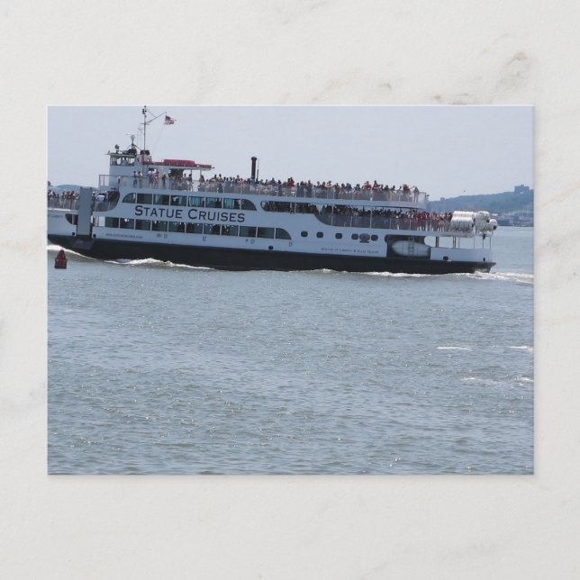 Ship Boat Sail New York Statue of Liberty Islands Postcard (Front)
