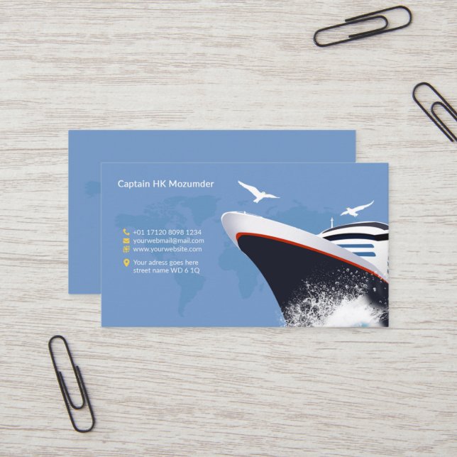 Ship Captain  Business Card (Front/Back In Situ)