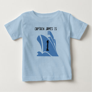 Ship Captain Customisable 1st Birthday Tshirt