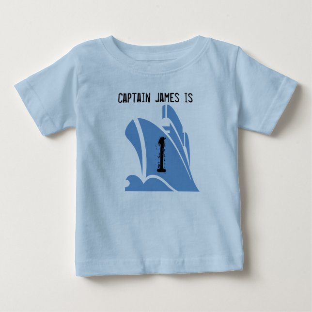 Ship Captain Customisable 1st Birthday Tshirt (Front)