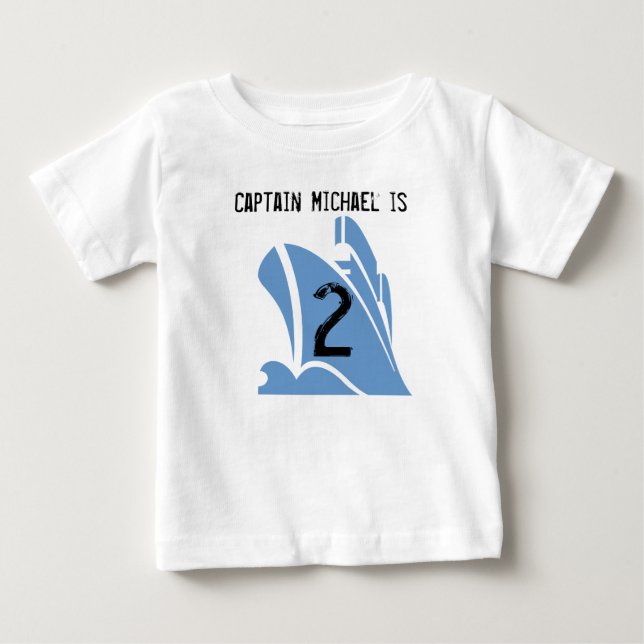 Ship Captain Customisable 2nd Birthday Tshirt (Front)