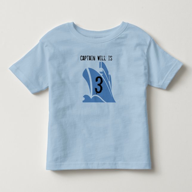 Ship Captain Customisable 3rd Birthday Tshirt (Front)