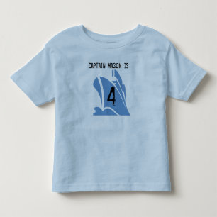 Ship Captain Customisable 4th Birthday Tshirt