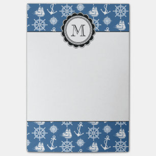 Ship Captain Nautical Blue and White Sailor Post-it Notes
