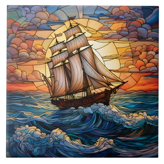 Ship Ceramic Tile (Front)