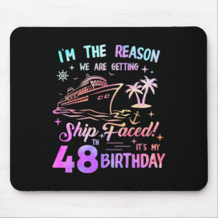 Ship Faced 48th Birthday Cruise 48 Year Cruising S Mouse Mat