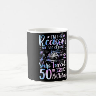 Ship Faced Birthday 50th Birthday Cruise Ship 2025 Coffee Mug