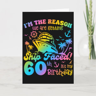 Ship Faced It's My 60th Birthday Cruising Ship Tri Card