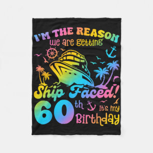 Ship Faced It's My 60th Birthday Cruising Ship Tri Fleece Blanket