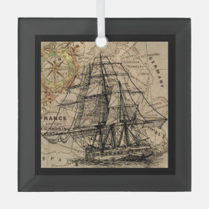 ship glass tree decoration